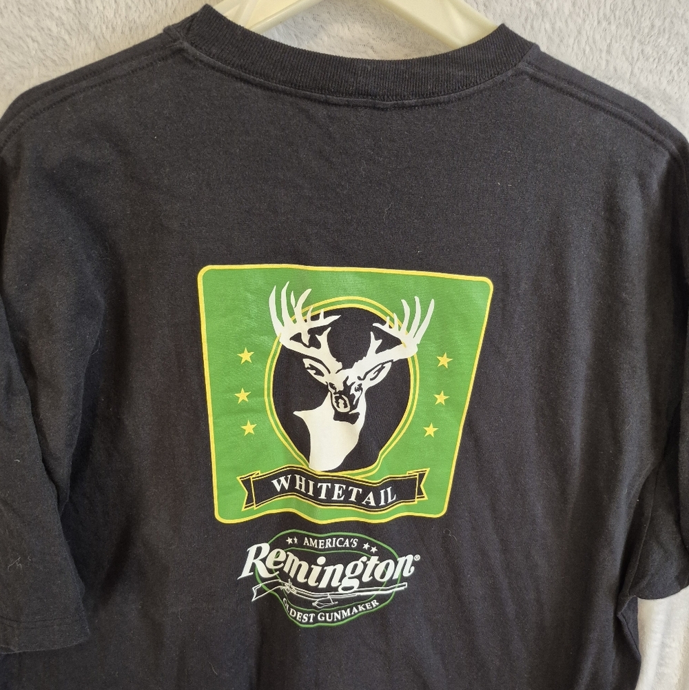 Remington Graphic Deer On Back 2XL Tee Shirt, 27" Pit To Pit,29" Neck To Bottom